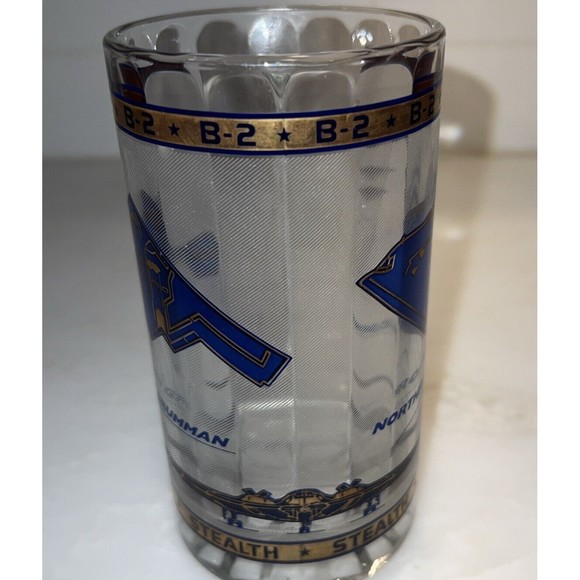 Northrop Grumman Aviation B-2 Stealth Bomber BEER MUG military 22k Gold USA Ofcl - Picture 11 of 12